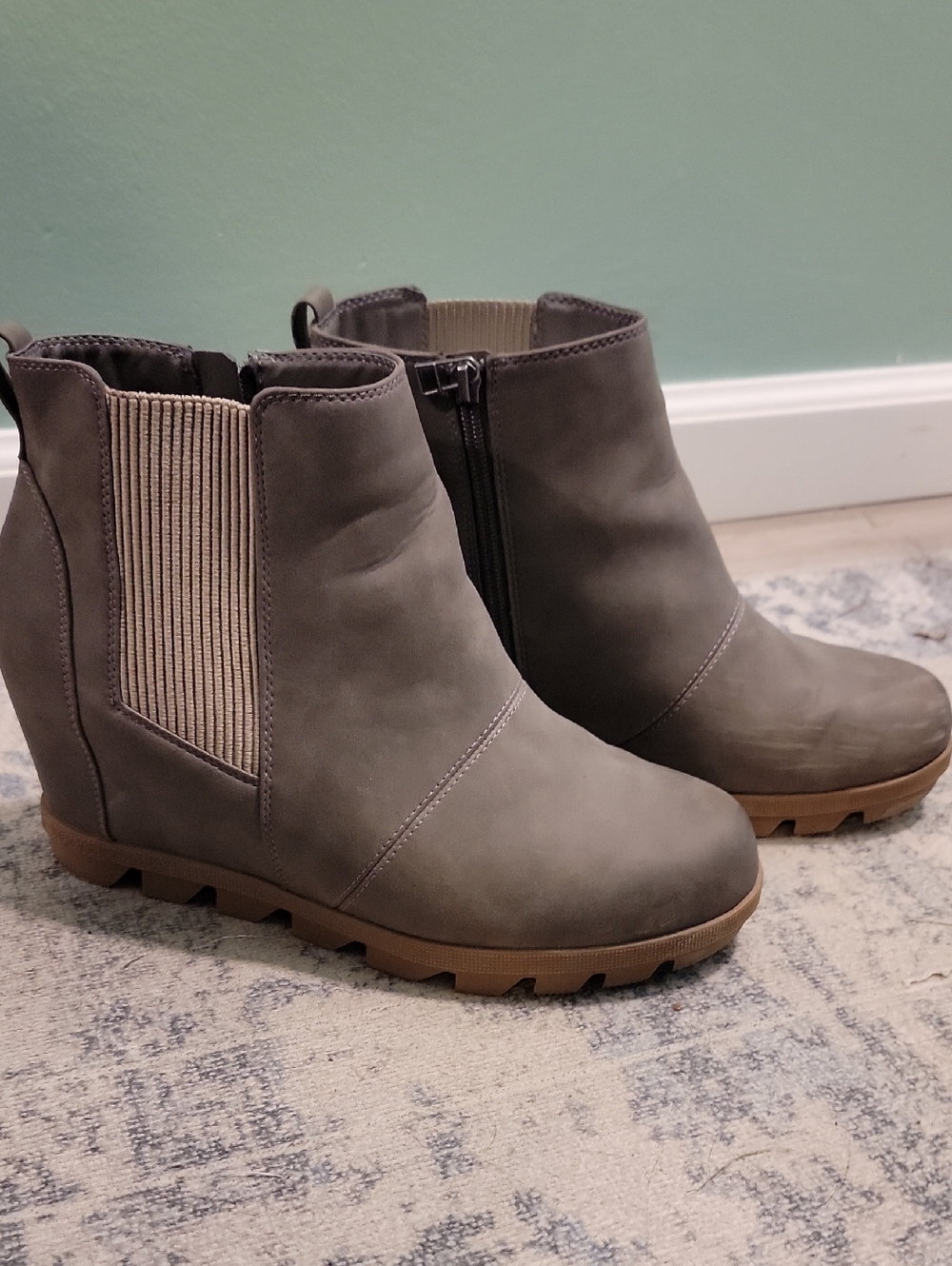 Taupe Ankle Boots with Side Elastic